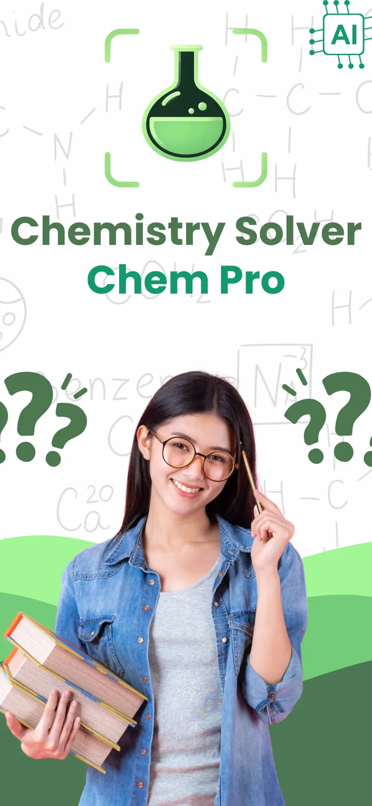 AI Chemistry Solver - Chem Pro iPhone app screen for work through chemistry problems