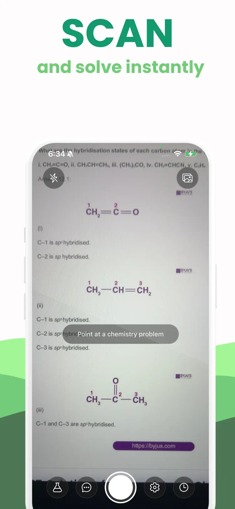 AI Chemistry Solver - Chem Pro main tools and options on iPhone