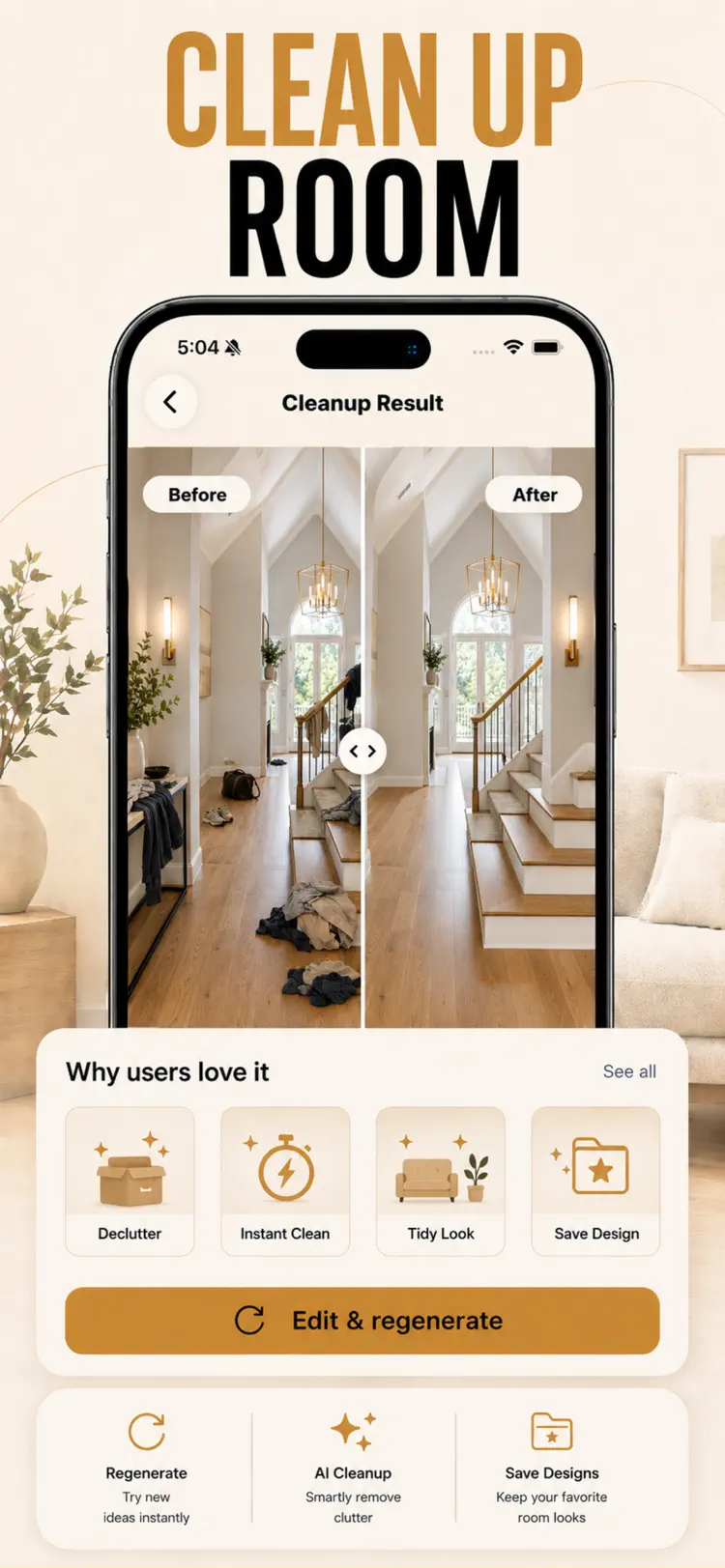 AI Interior Design: Room Plan workflow and result preview