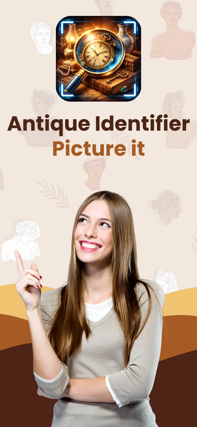 Antique Identifier: Picture It iPhone app screen for identify items and review useful details
