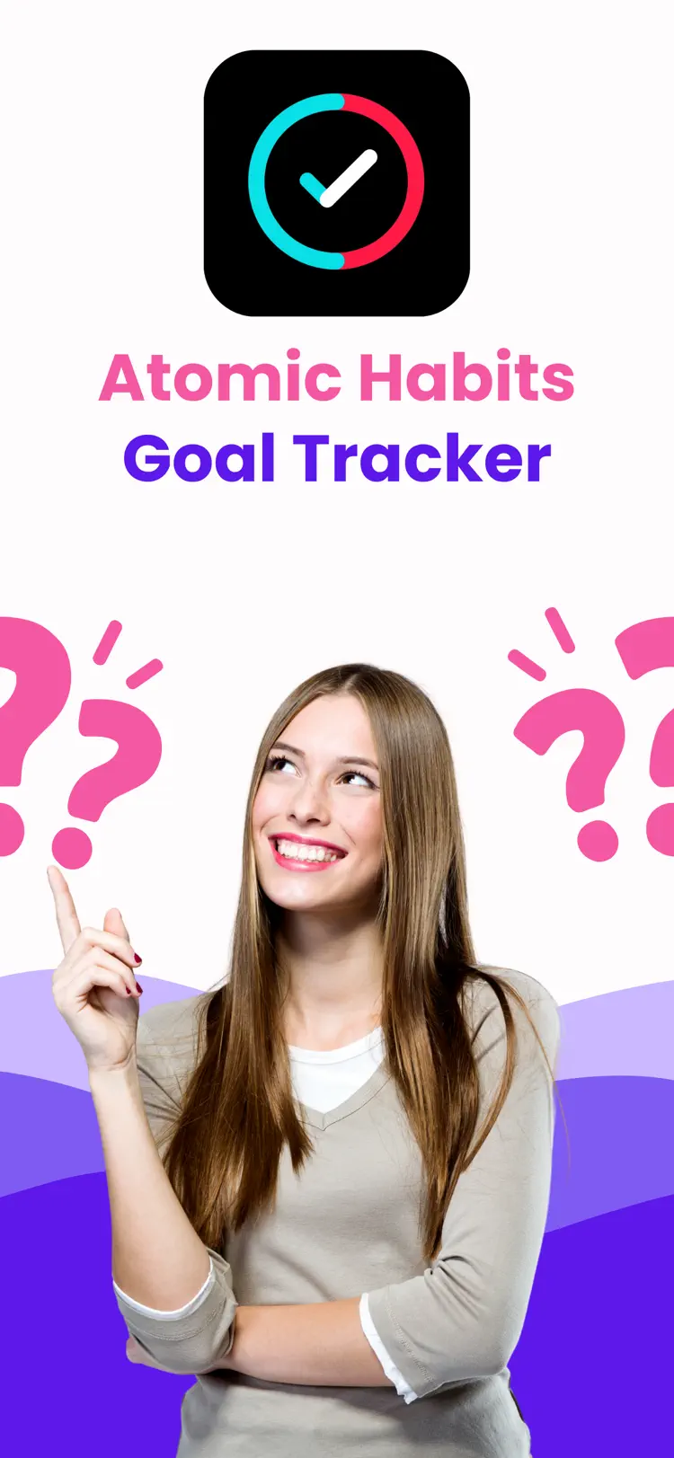 Atomic Habits & Goal Tracker iPhone app screen for build habits and track goals