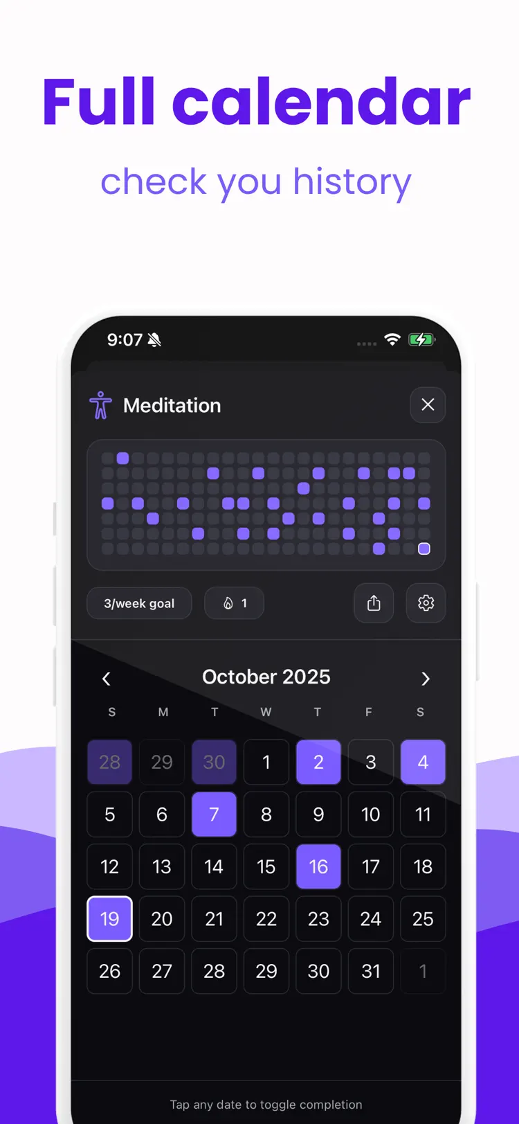 Atomic Habits & Goal Tracker saved results and sharing options