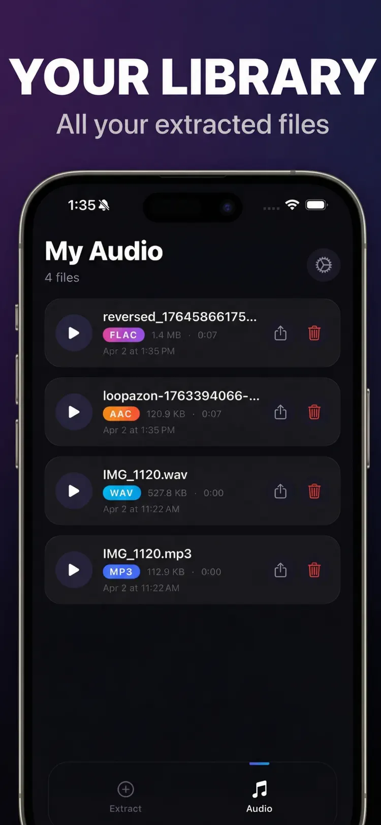 Audio Extractor: MP3 Converter workflow and result preview
