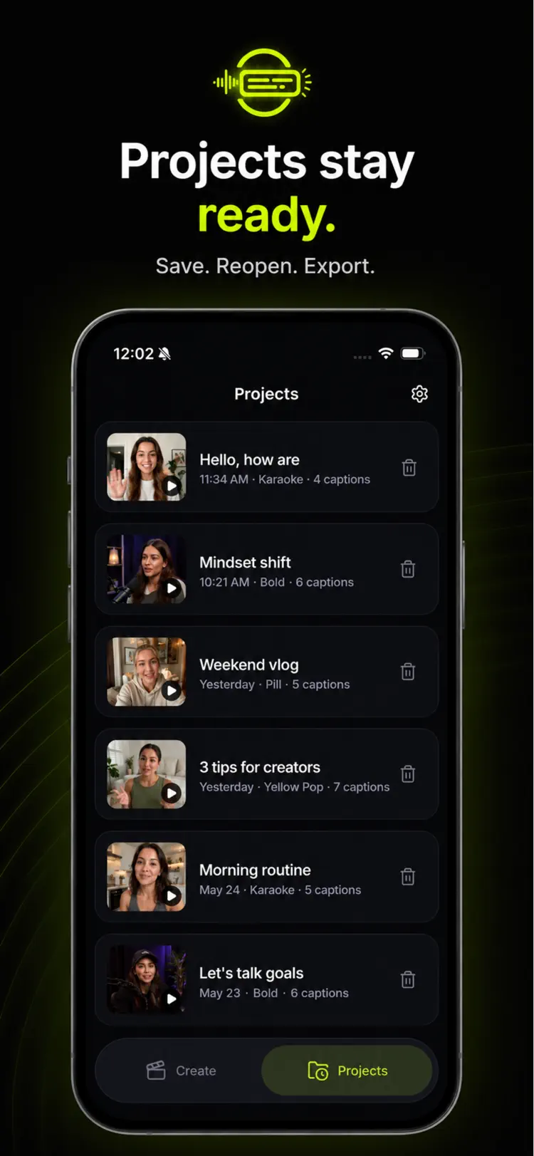 Caption editor for fixing a word, changing words per line and adjusting timing