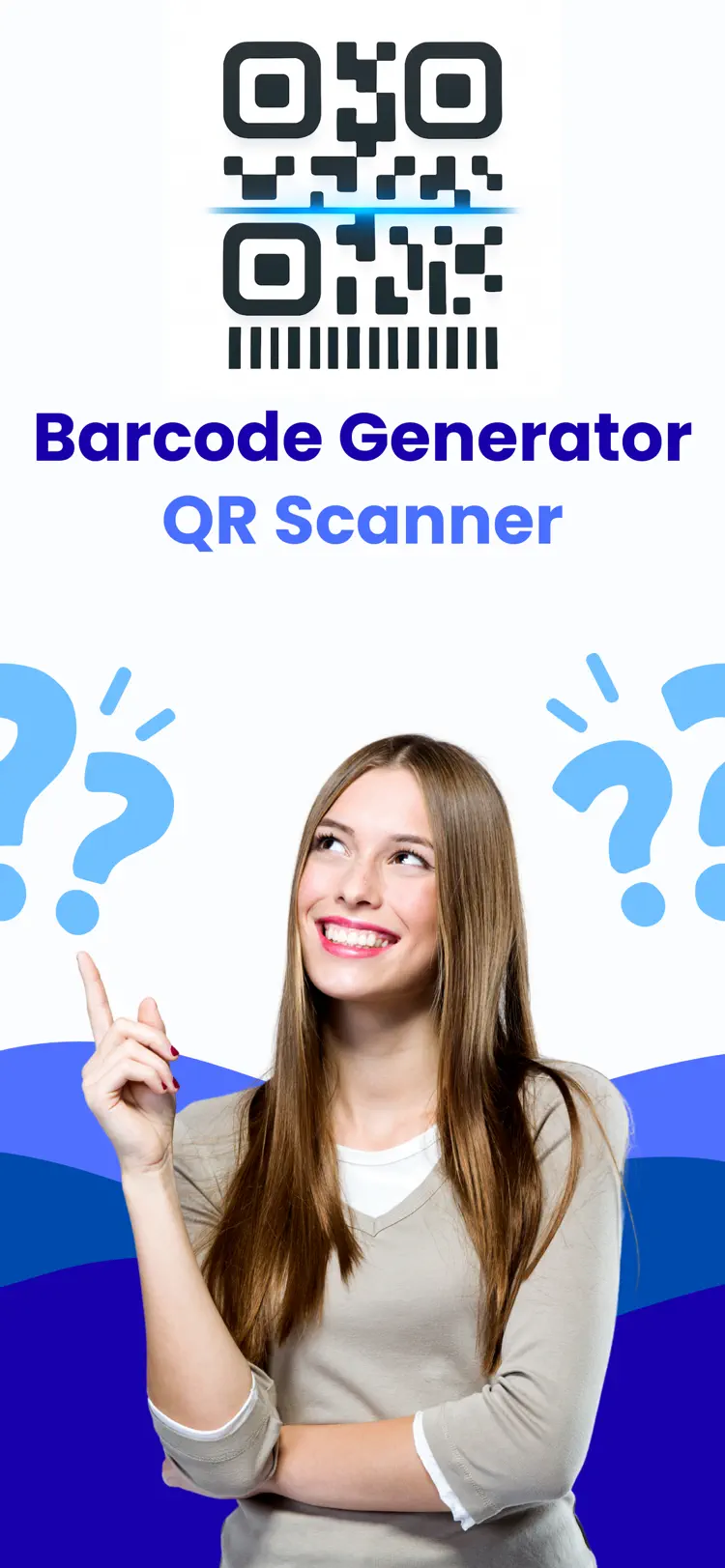 Barcode Generator - QR Scanner iPhone app screen for create barcodes and scan QR codes