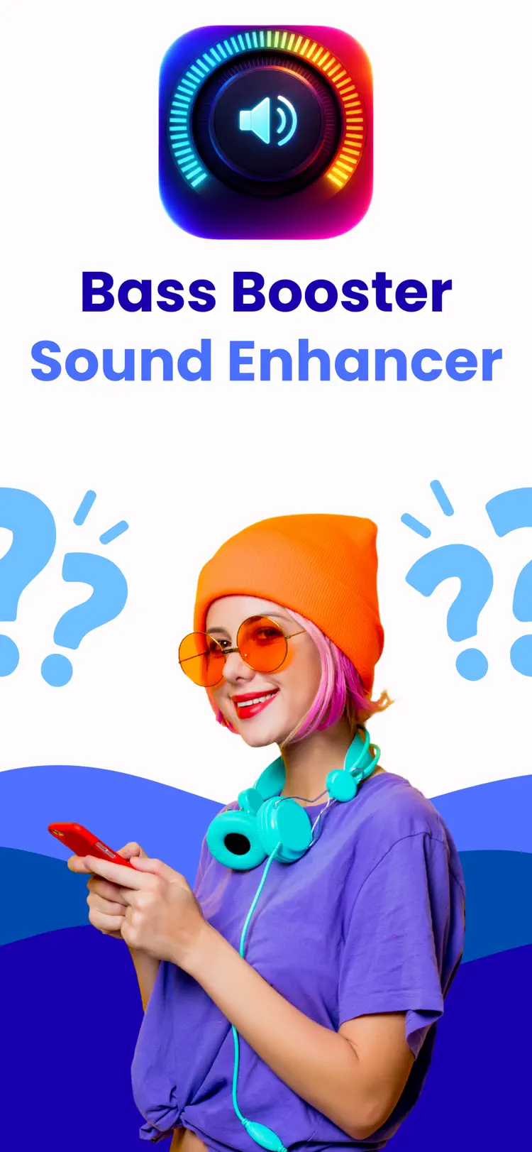 Bass Booster: Sound Enhancer iPhone app screen for boost bass and shape audio