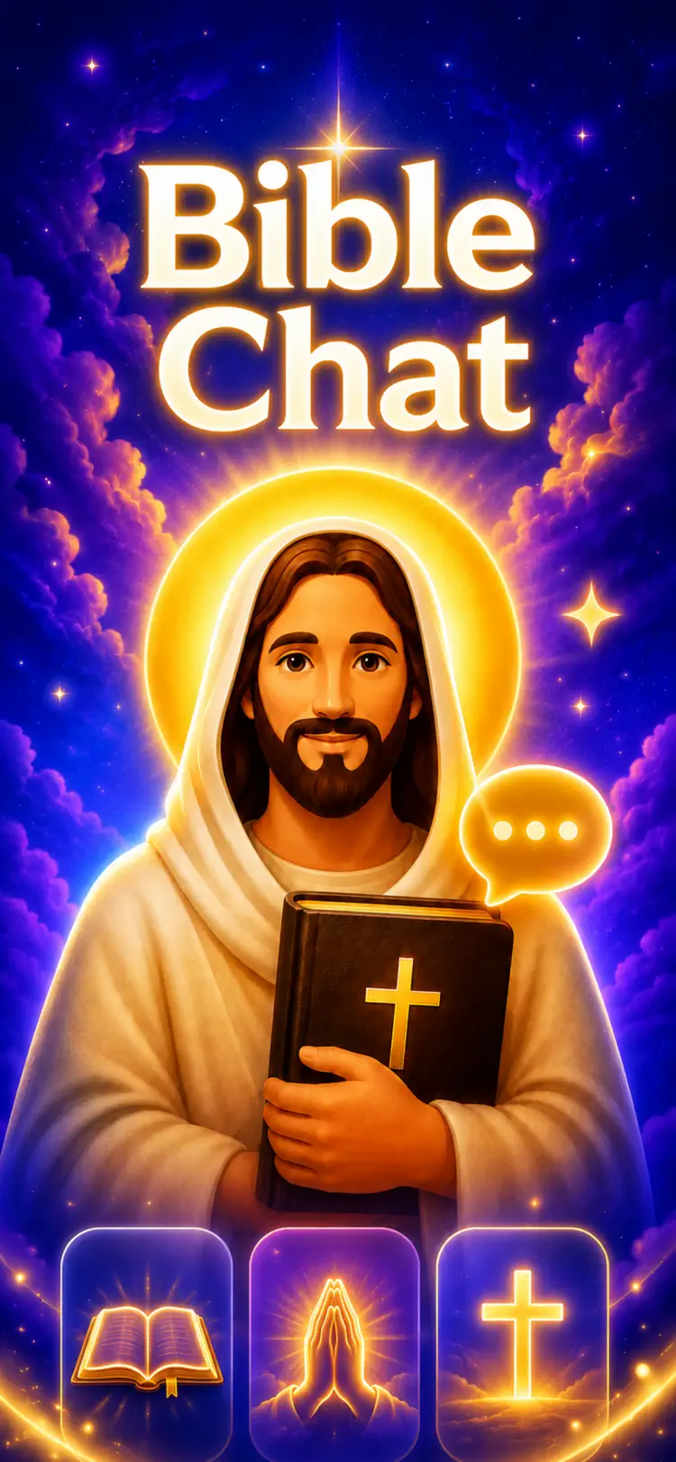 Bible Chat - Daily Verse iPhone app screen for explore Bible passages and daily verses