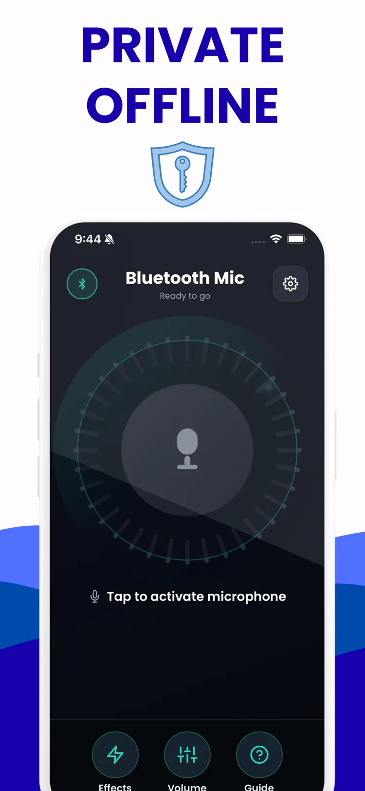 Bluetooth Mic app connected to a Bluetooth speaker for announcements