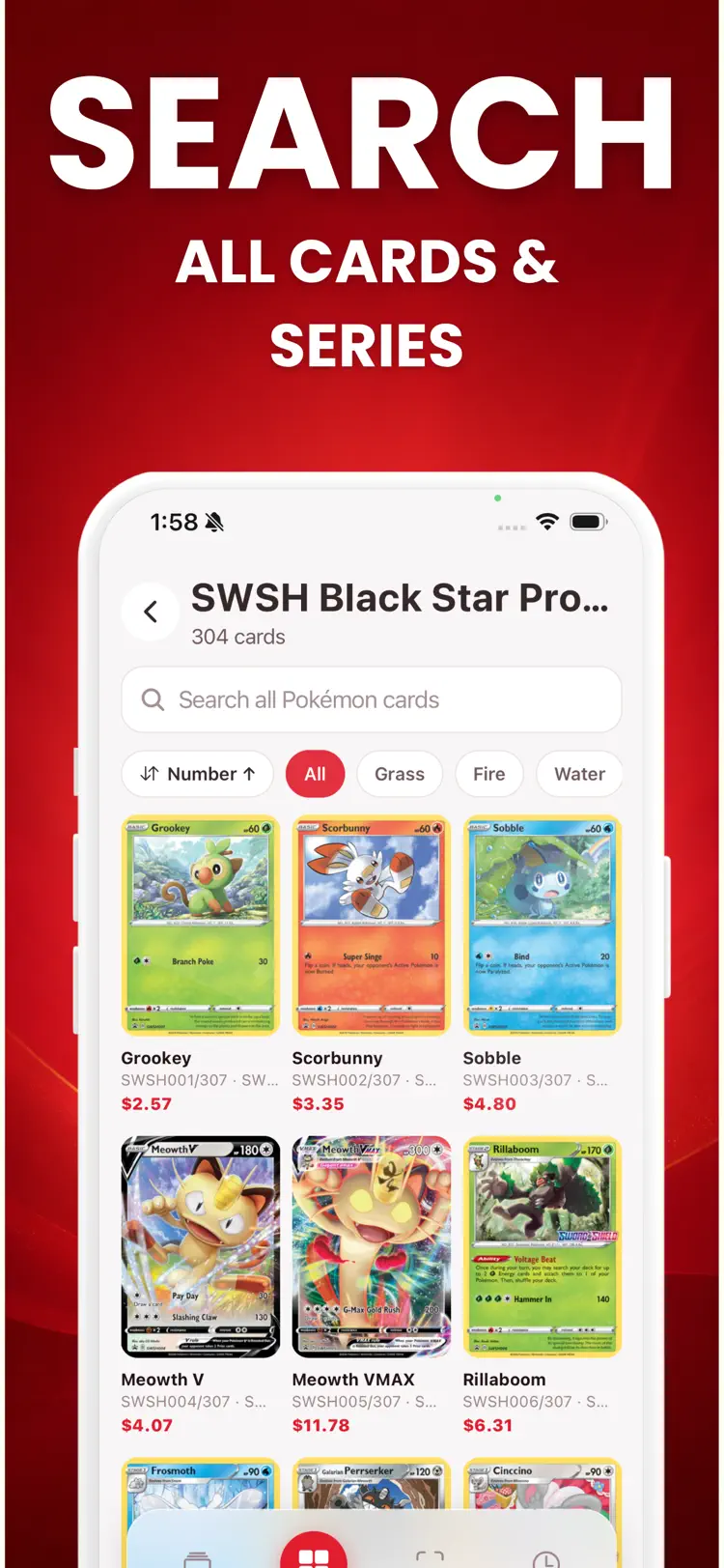 Card Value Scanner - PokéTCG main tools and options on iPhone