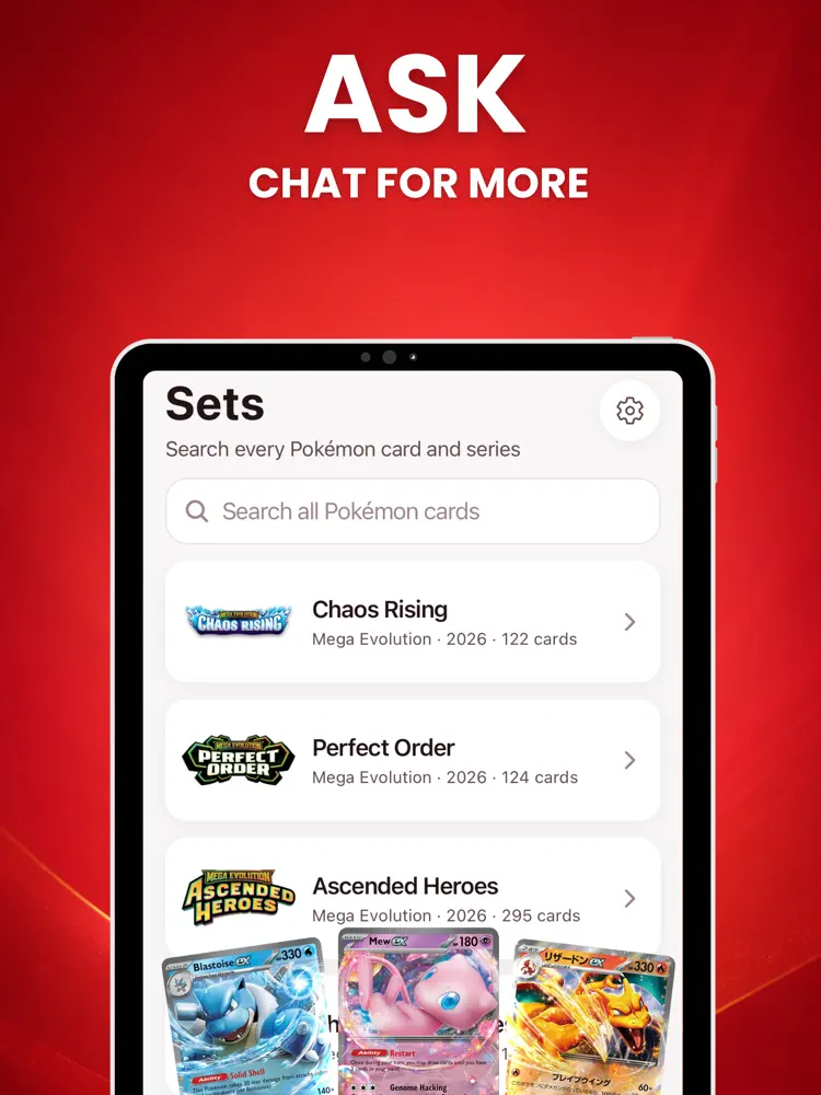 Card Value Scanner - PokéTCG settings and feature screen
