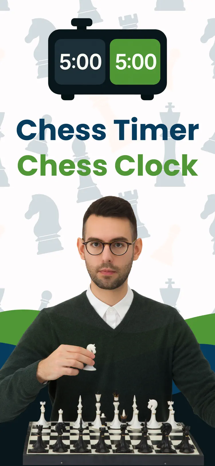 Chess Timer - Chess Clock iPhone app screen for time chess games