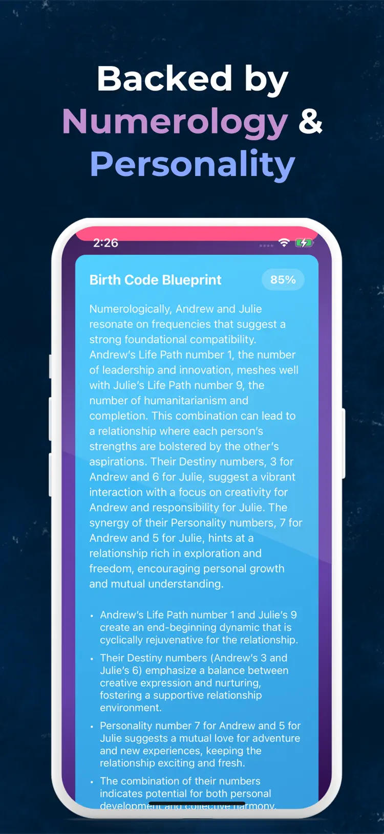 Compatibility Test: Crush Test settings and feature screen