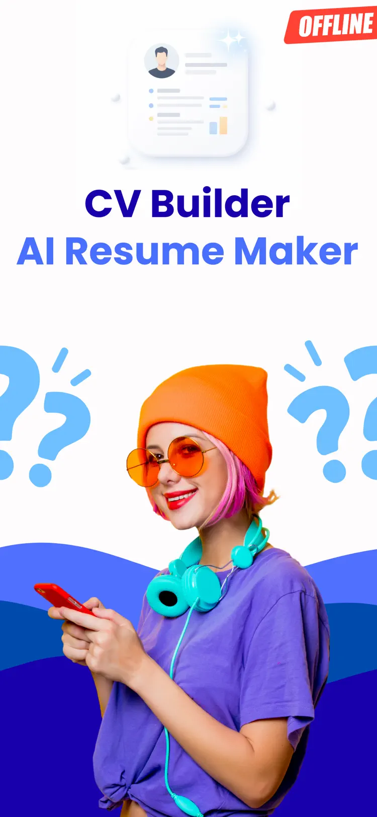 CV Builder: AI Resume Maker iPhone app screen for create a CV or resume
