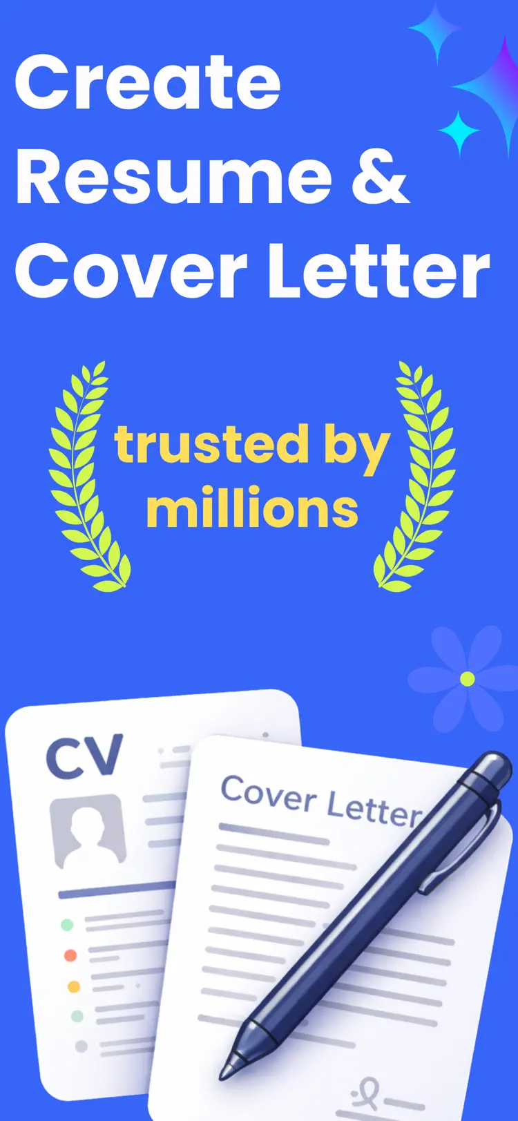 CV Resume Cover Letter Creator iPhone app screen for create a tailored cover letter