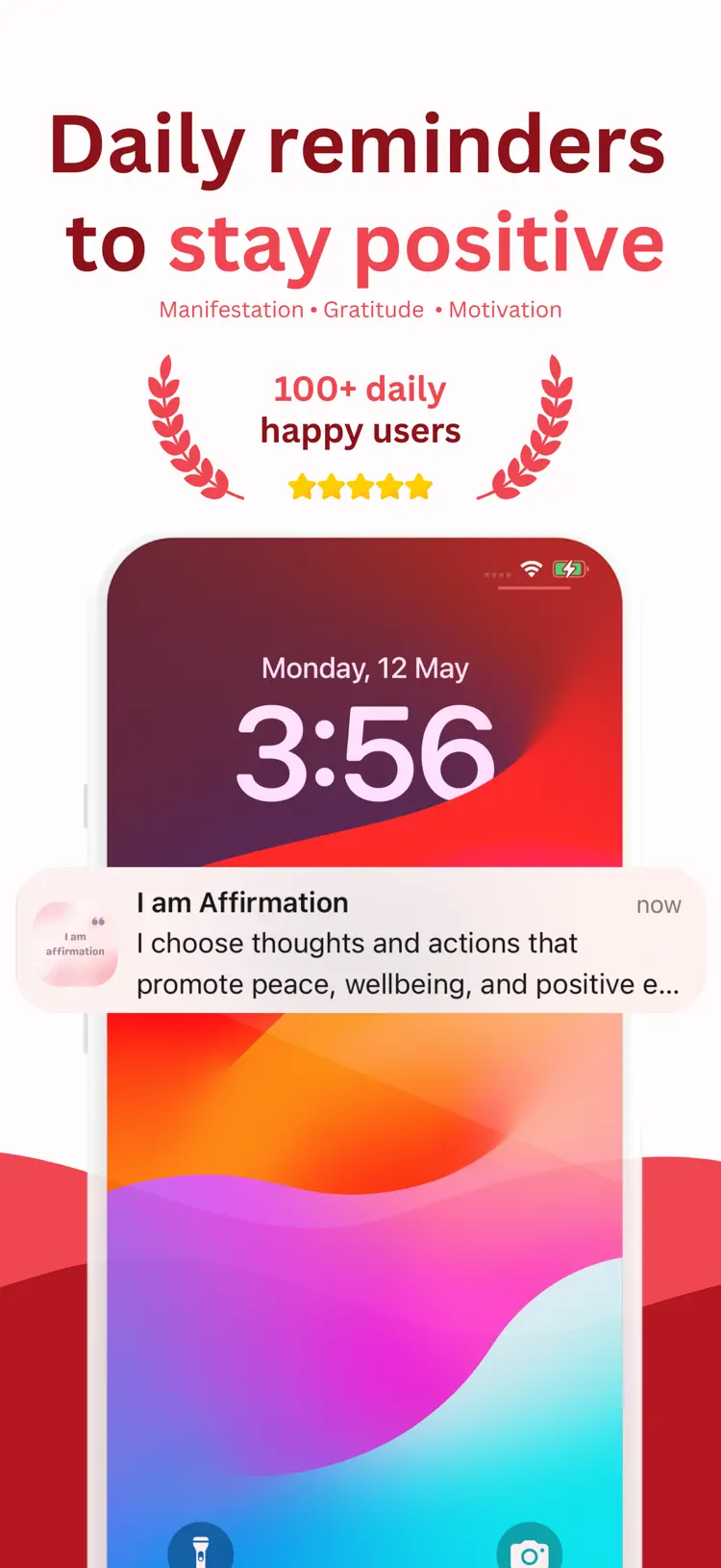 Daily Affirmations ・ Widgets iPhone app screen for build a daily affirmation routine