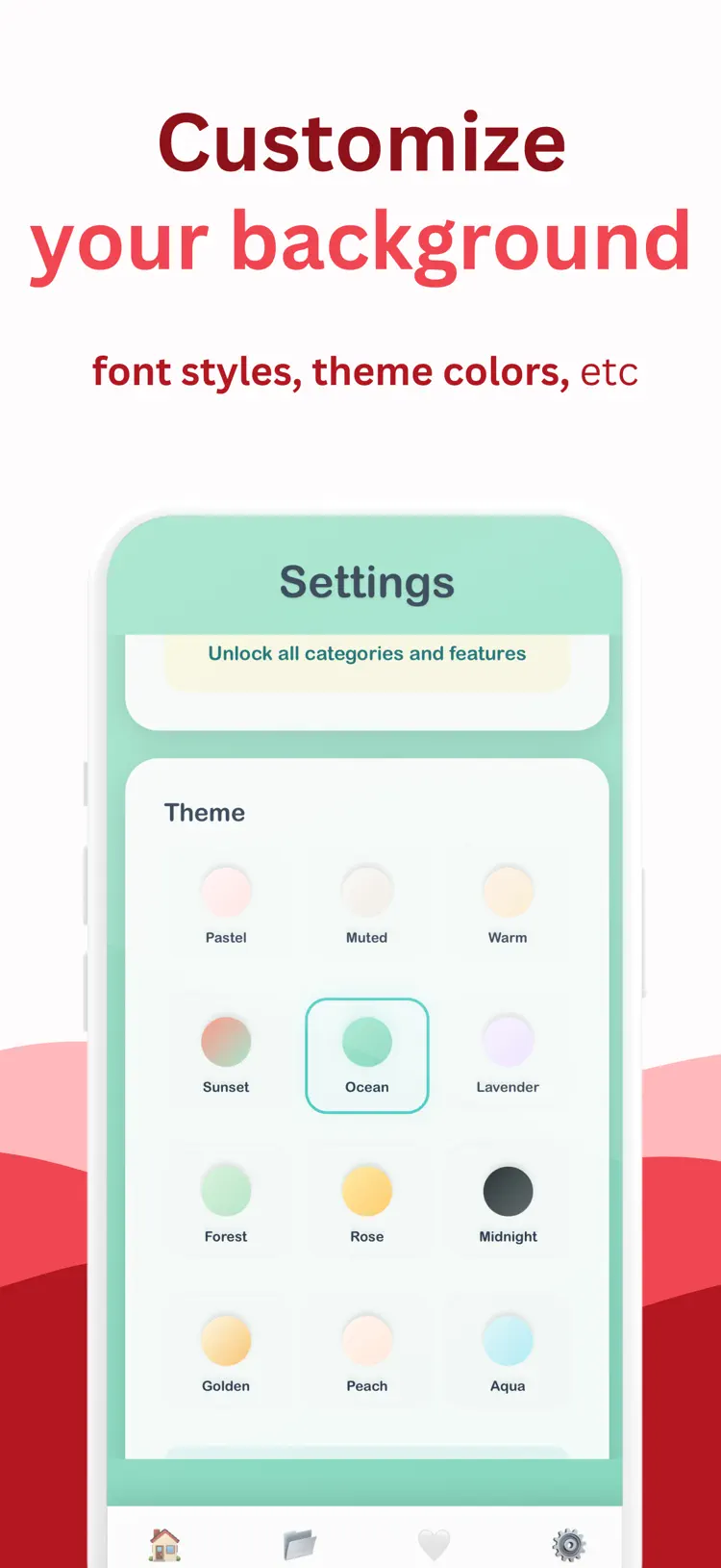 Daily Affirmations ・ Widgets settings and feature screen
