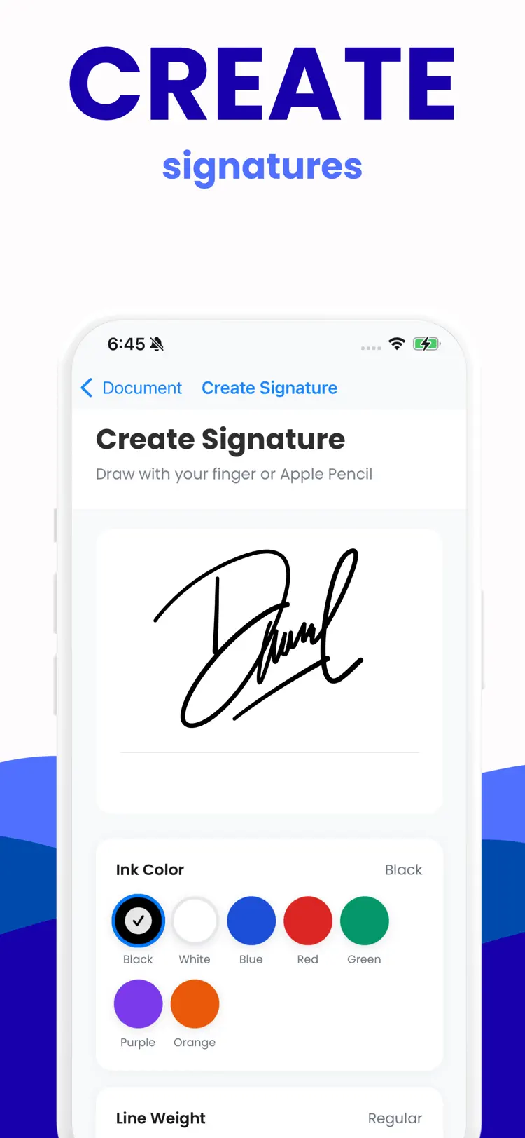 Document Signer - Sign Now PDF main tools and options on iPhone