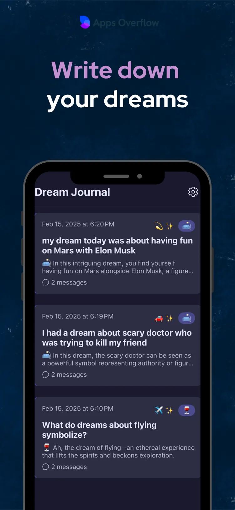 Dreams Analyzer: Interpretator workflow and result preview