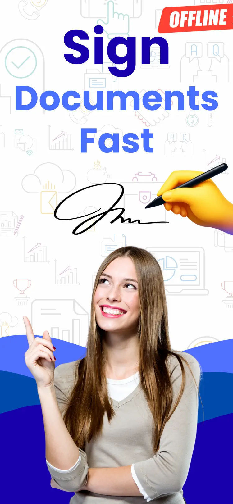 eSign: Signature Maker Scanner iPhone app screen for sign PDF documents on iPhone