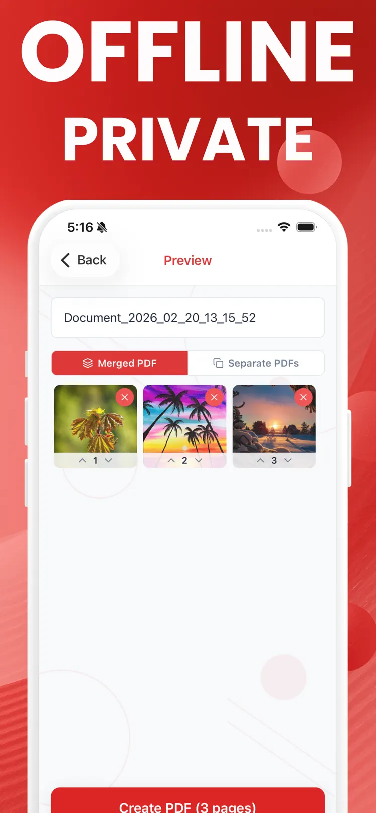 Image to PDF Converter: Photo saved results and sharing options