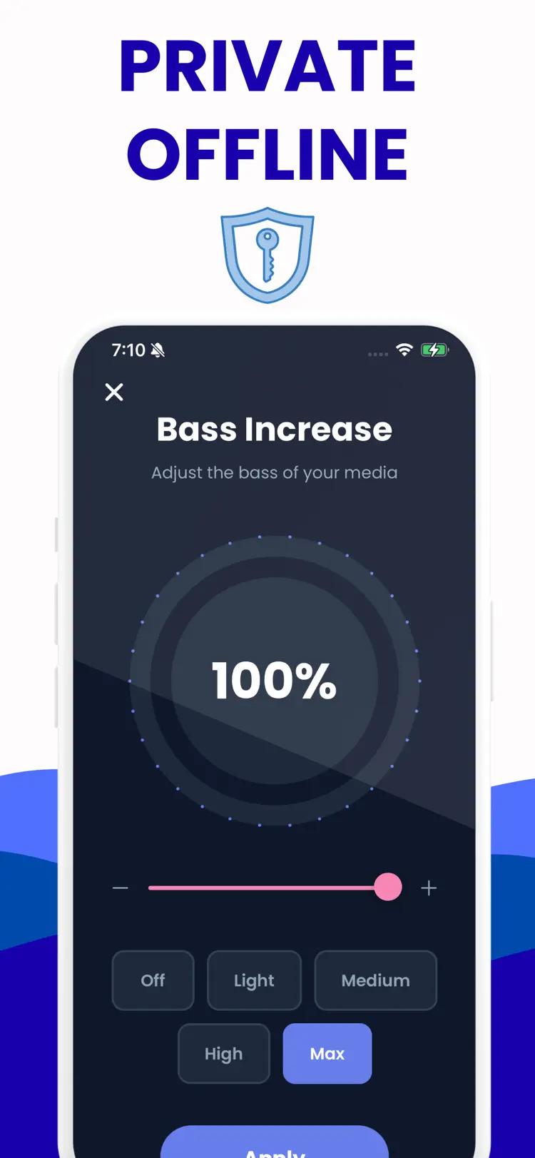 Safe listening reminder screen in the Increase Volume app