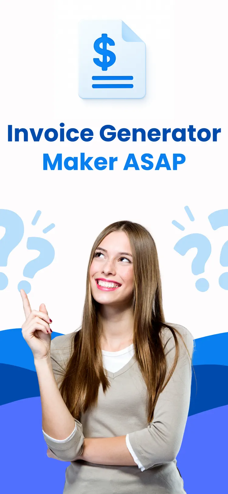 Invoice Generator: Maker ASAP iPhone app screen for create invoices and estimates