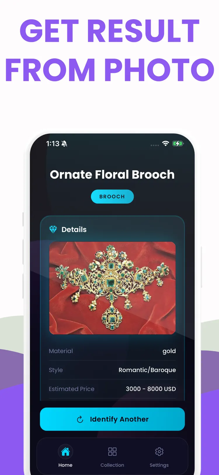 Jewelry Identifier: Appraisal+ workflow and result preview
