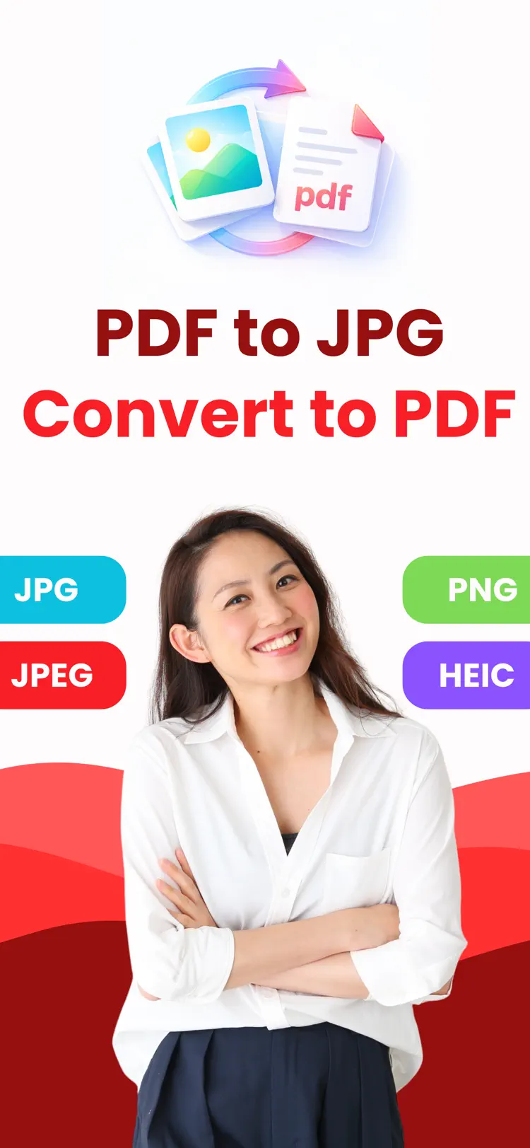 JPG to PDF: Convert Picture to iPhone app screen for convert photos and images to PDF