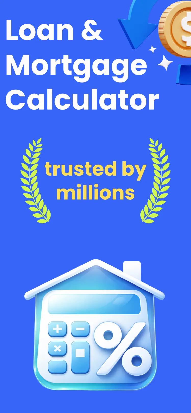 Loan Calculator & Mortgage iPhone app screen for calculate loan and mortgage payments