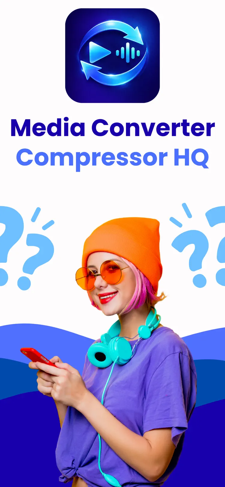 Media Converter: Compressor HQ iPhone app screen for convert audio and media files