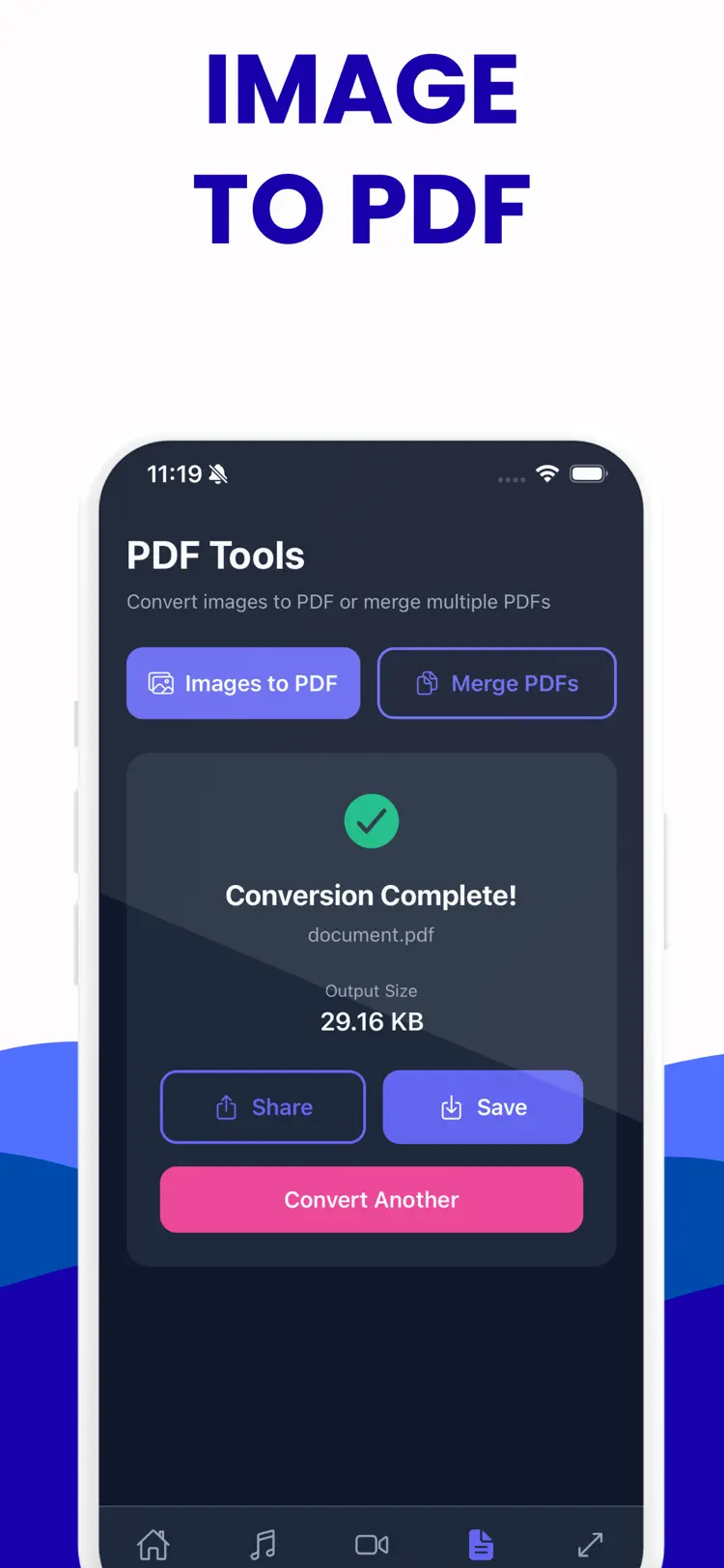 Media Converter: Compressor HQ saved results and sharing options