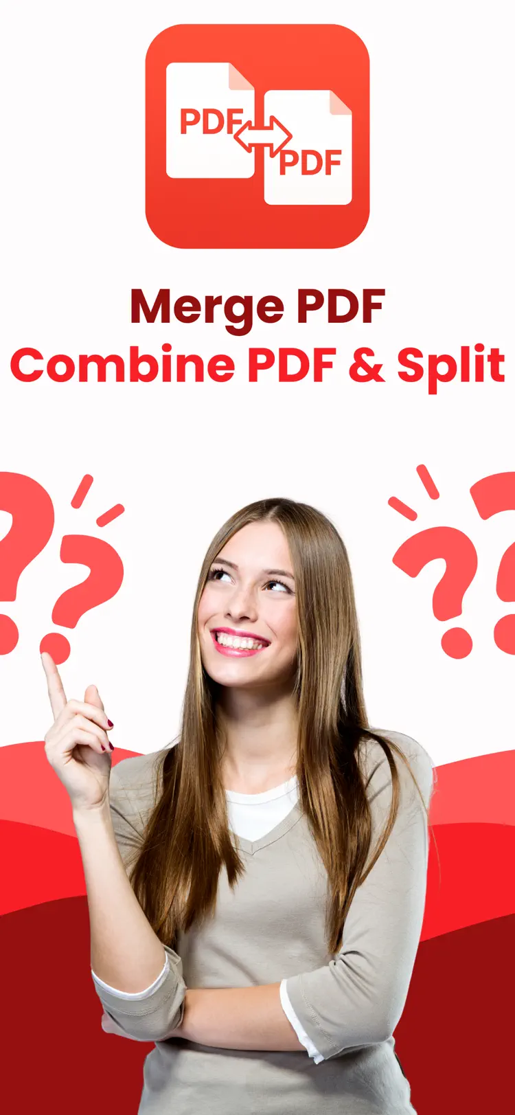 Merge PDF: Combine PDF & Split iPhone app screen for merge, combine, and split PDF files