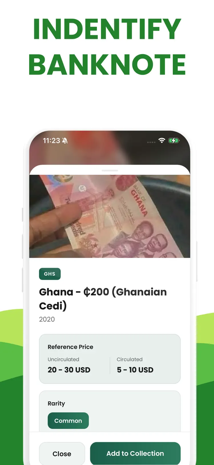 Money Identifier: Banknote main tools and options on iPhone