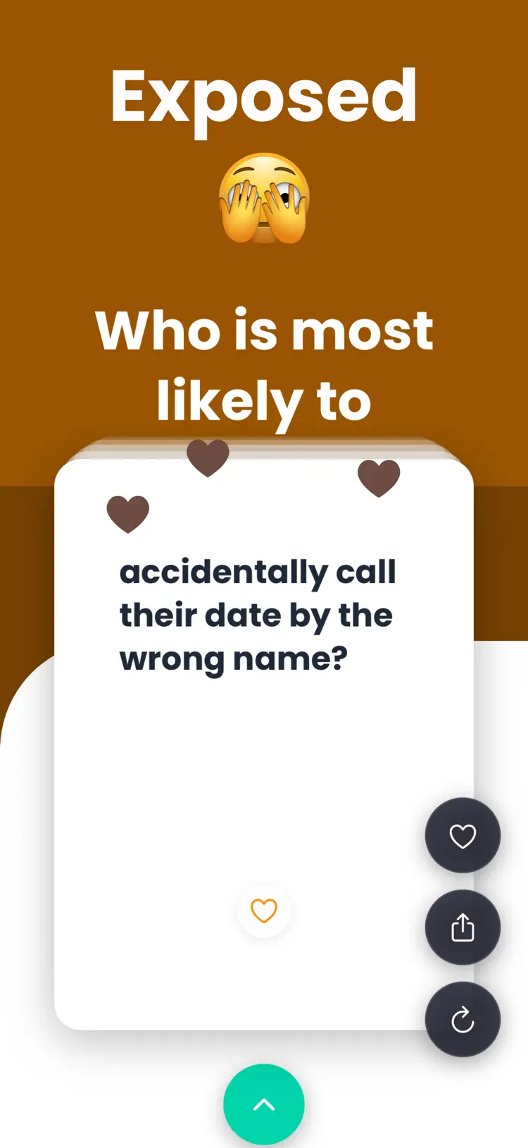 Most Likely To: Dirty Adult settings and feature screen