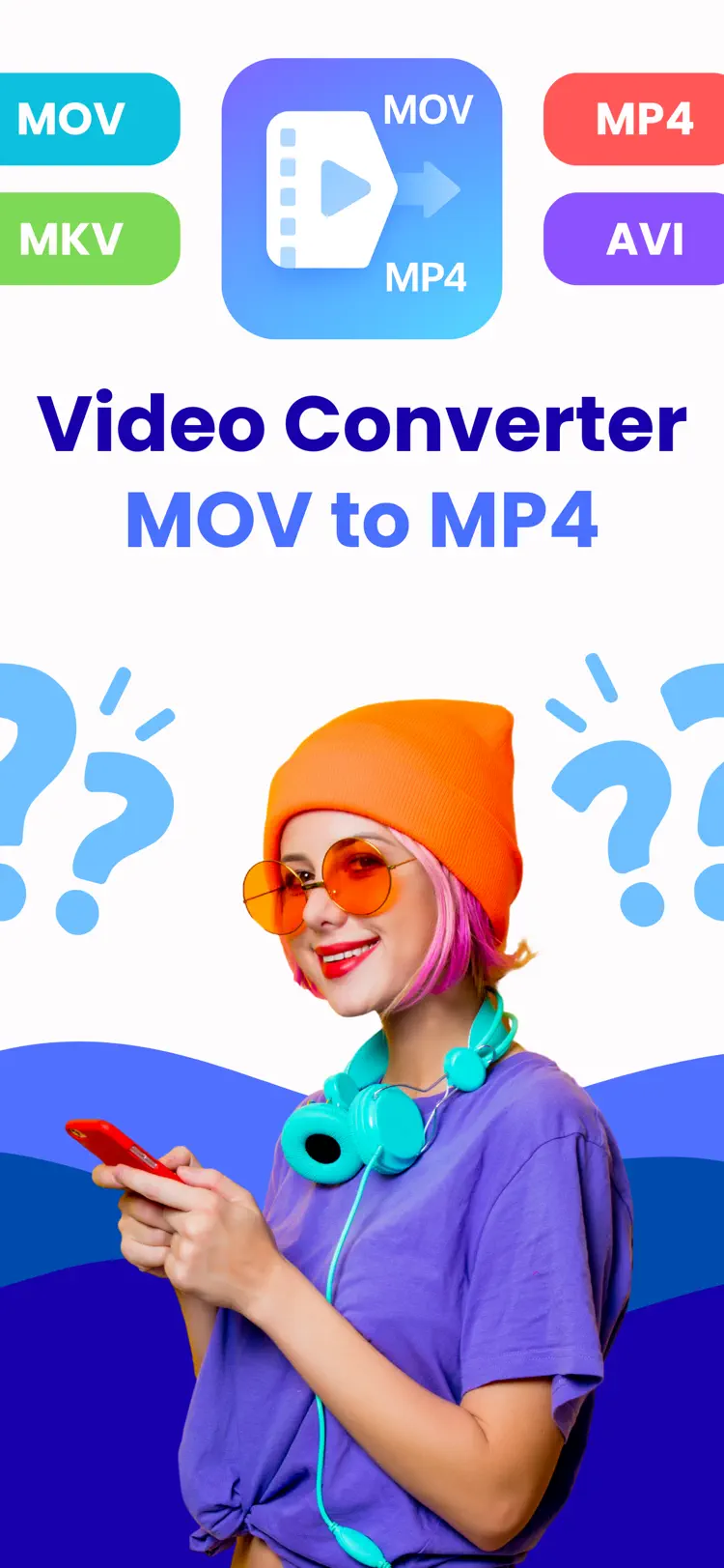 MOV to MP4 - Video Converter iPhone app screen for convert MOV videos to MP4