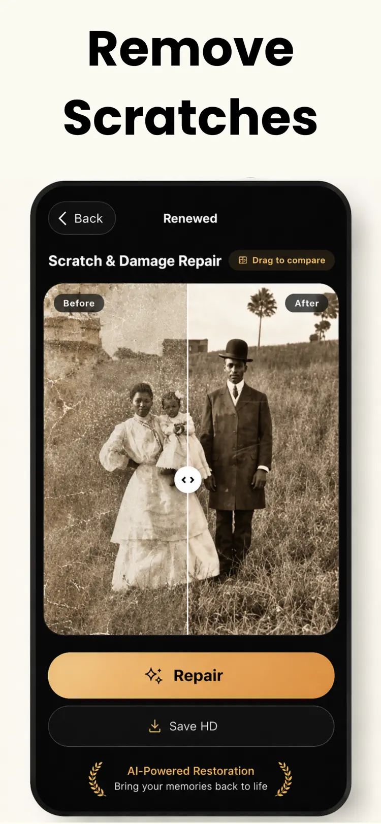 Old Photo Restore Repair AI workflow and result preview