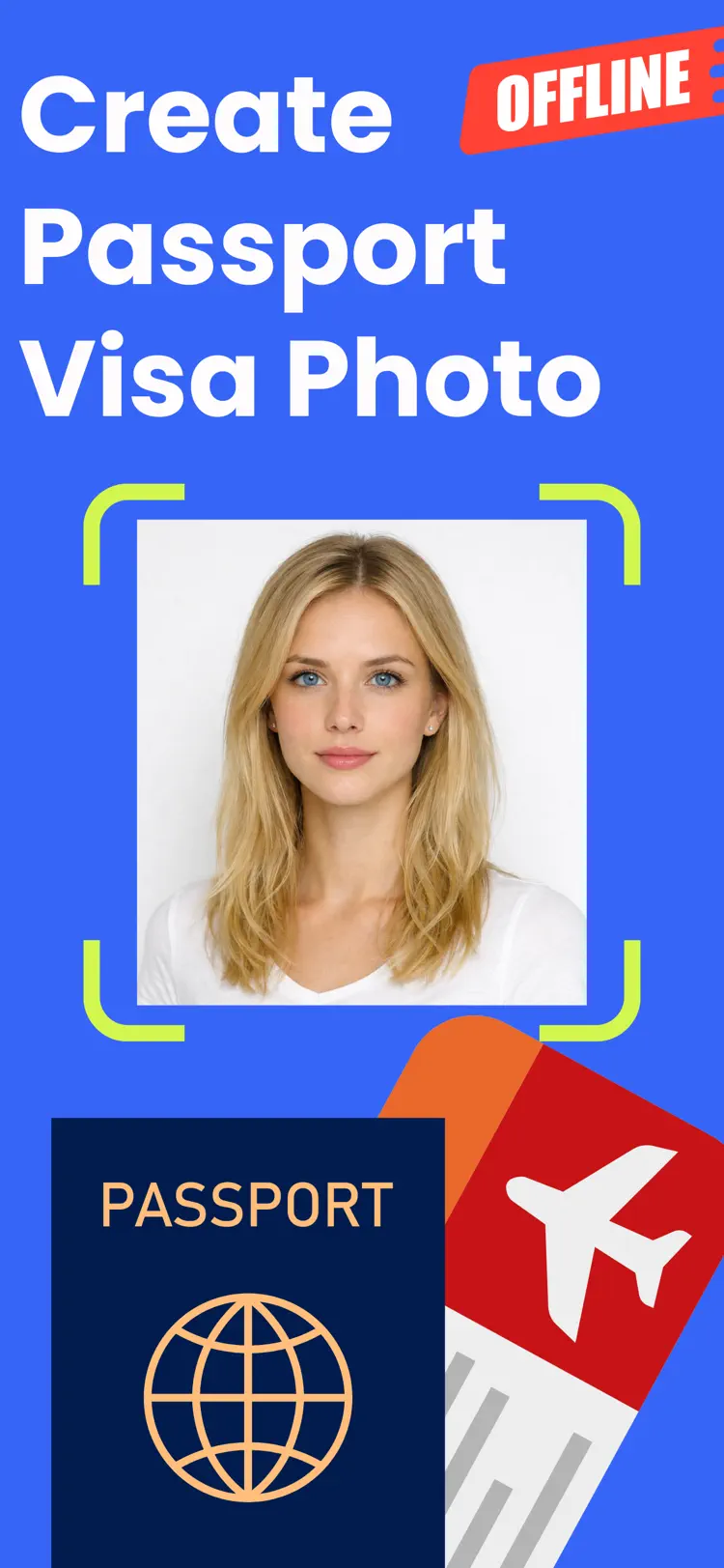 Passport Photo: Photo Maker ID iPhone app screen for make passport and ID photos