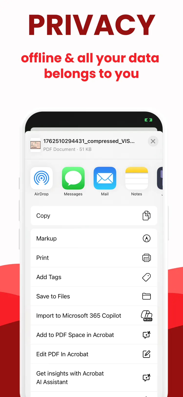 PDF Compressor • Compress PDF saved results and sharing options