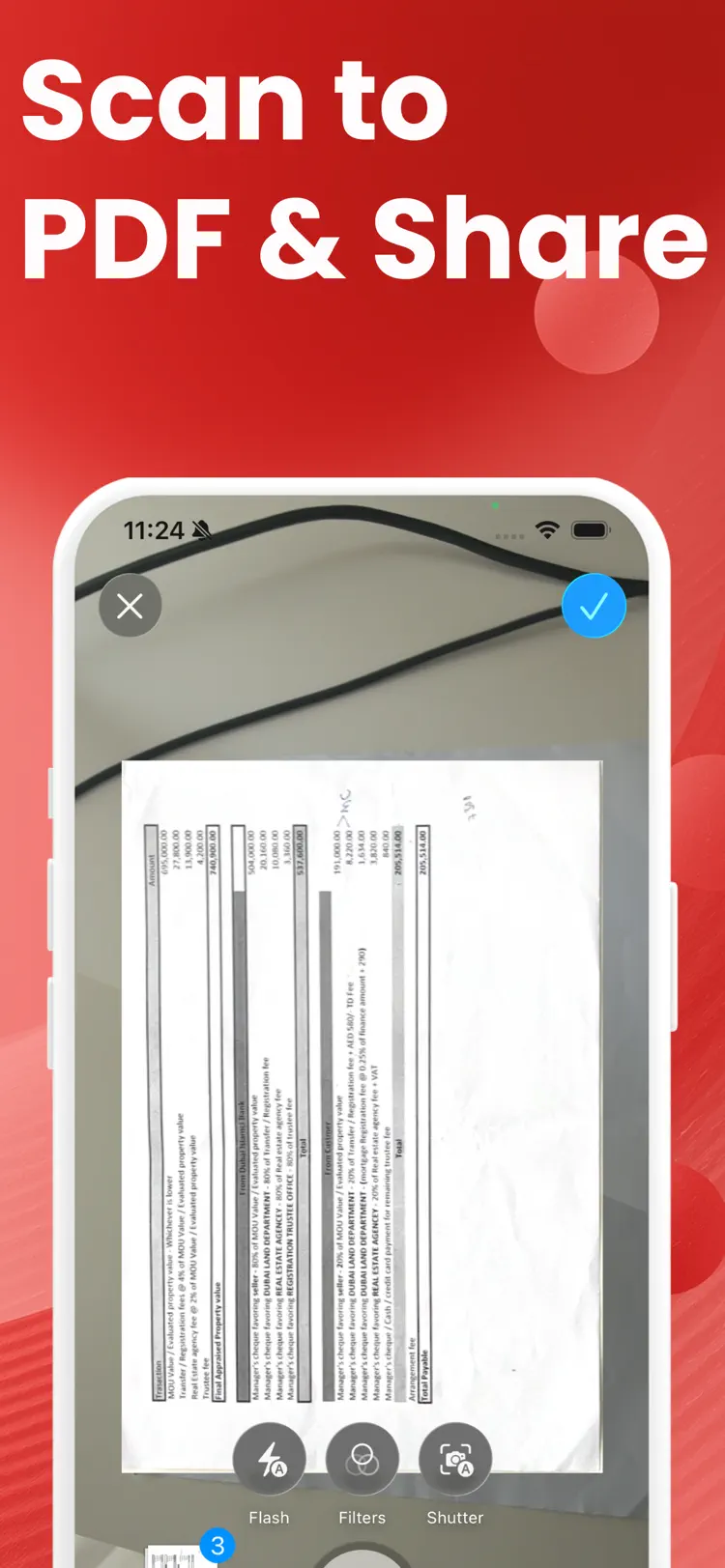 PDF Scanner: Scan Documents AI main tools and options on iPhone