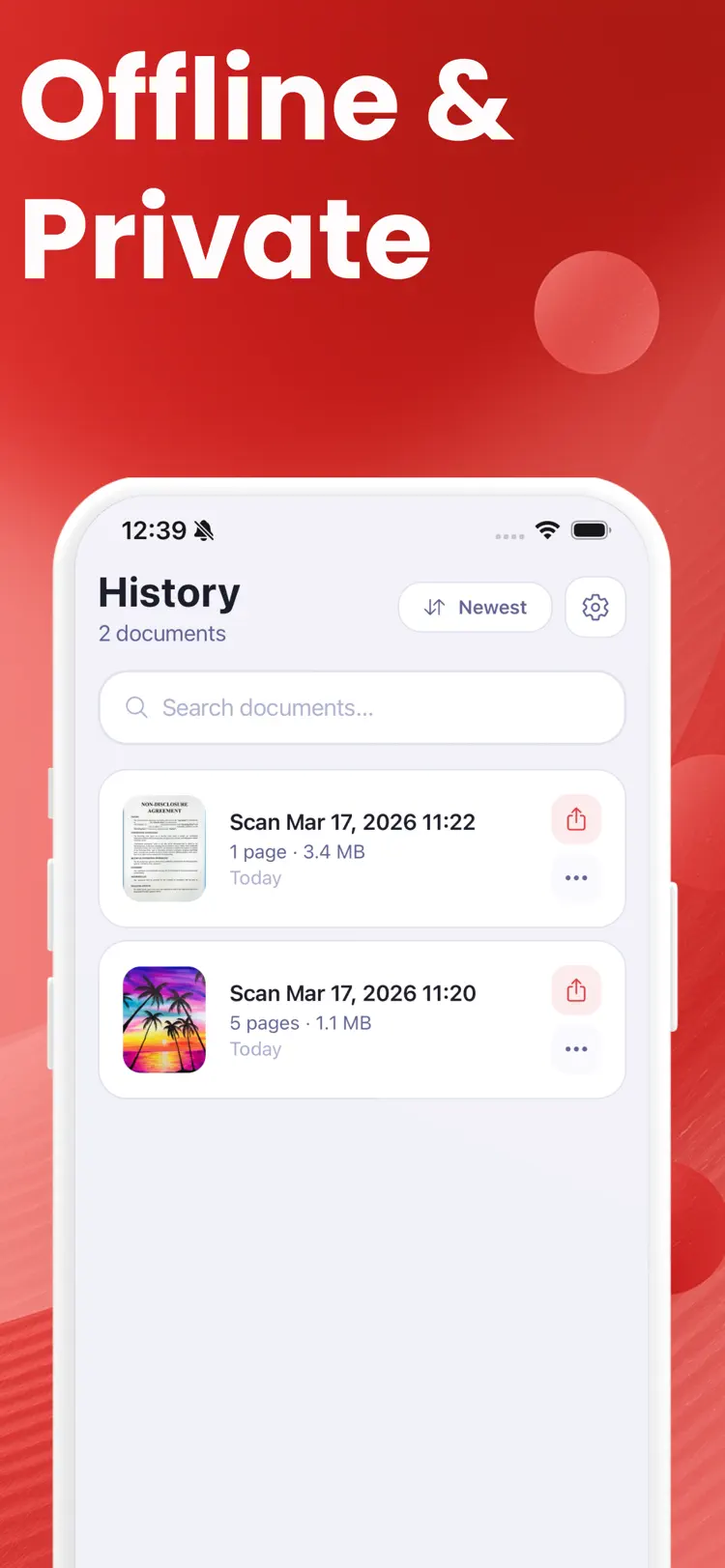 PDF Scanner: Scan Documents AI settings and feature screen