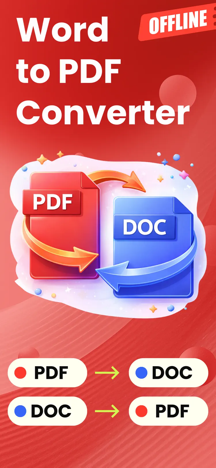 PDF to Word Converter & Docx iPhone app screen for convert PDF files to editable Word documents