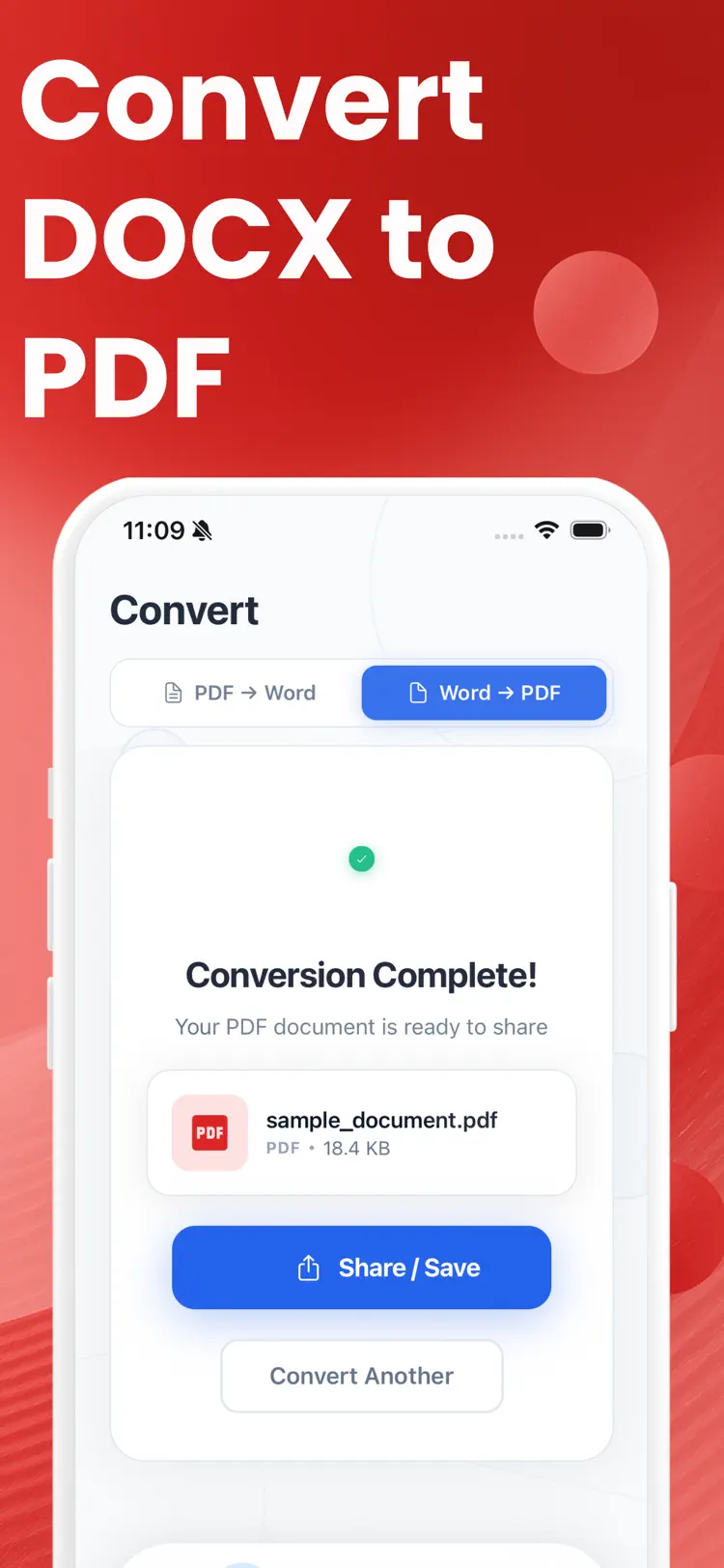 PDF to Word Converter & Docx workflow and result preview