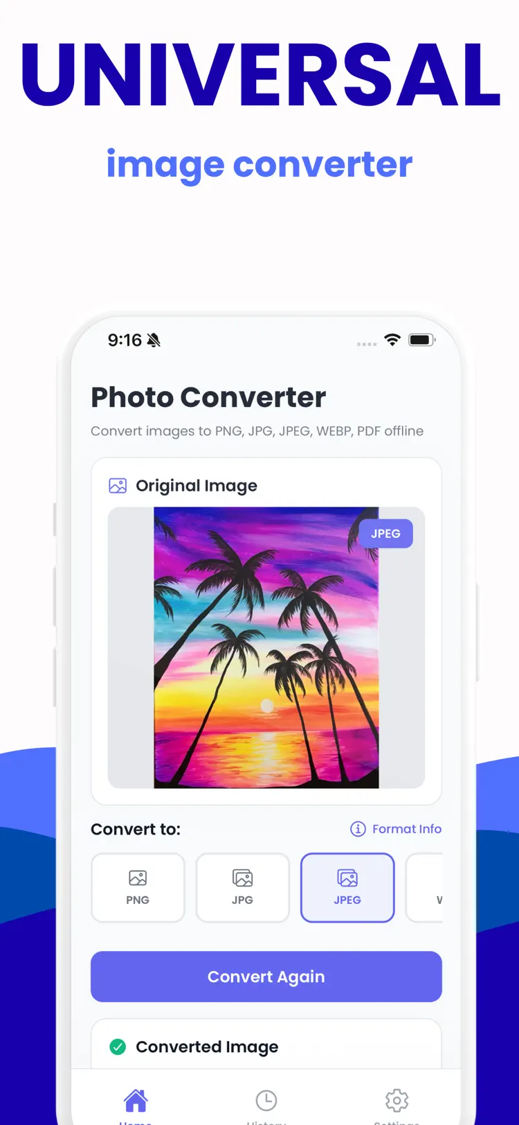 Photo Converter: HEIC to JPG main tools and options on iPhone