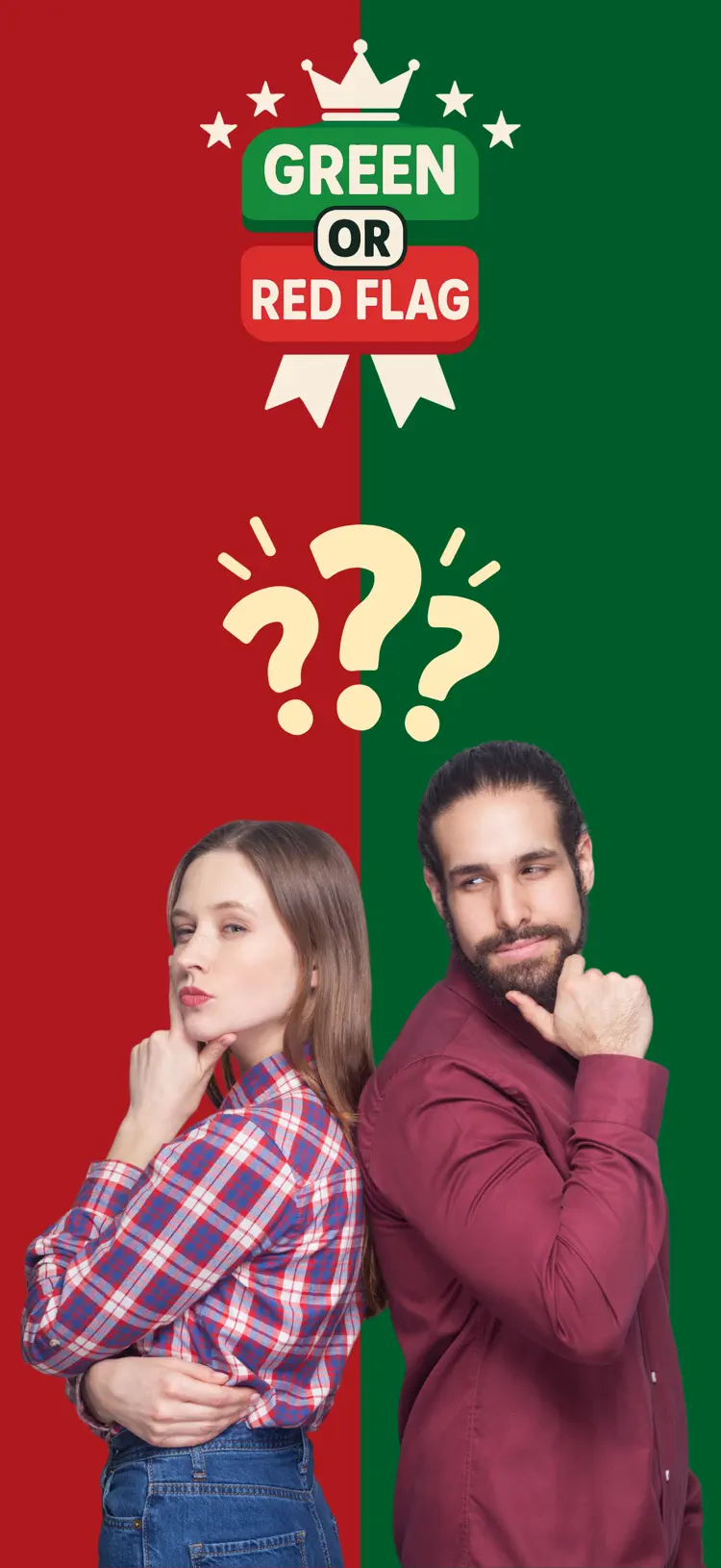 Red Flag: Couple Questions iPhone app screen for play a couples question game