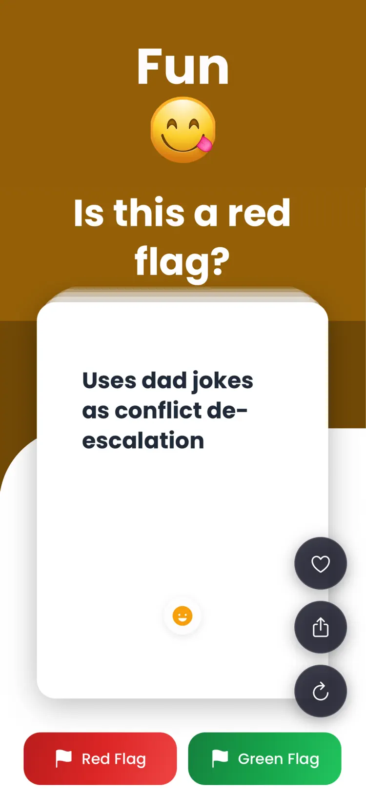 Red Flag: Couple Questions settings and feature screen