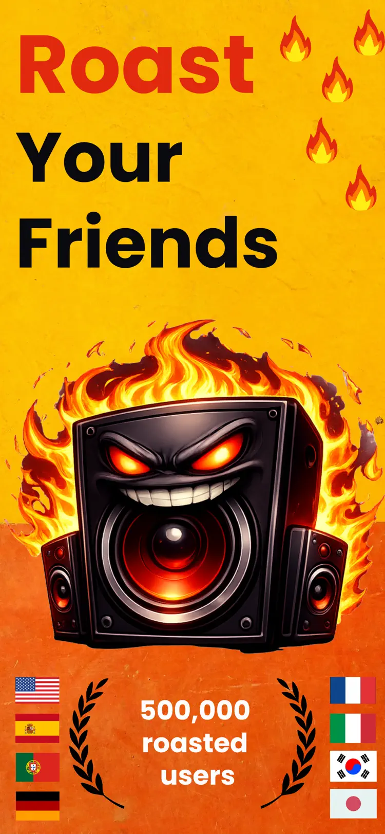 Roast Bot & AI Roast Generator iPhone app screen for generate playful AI roasts