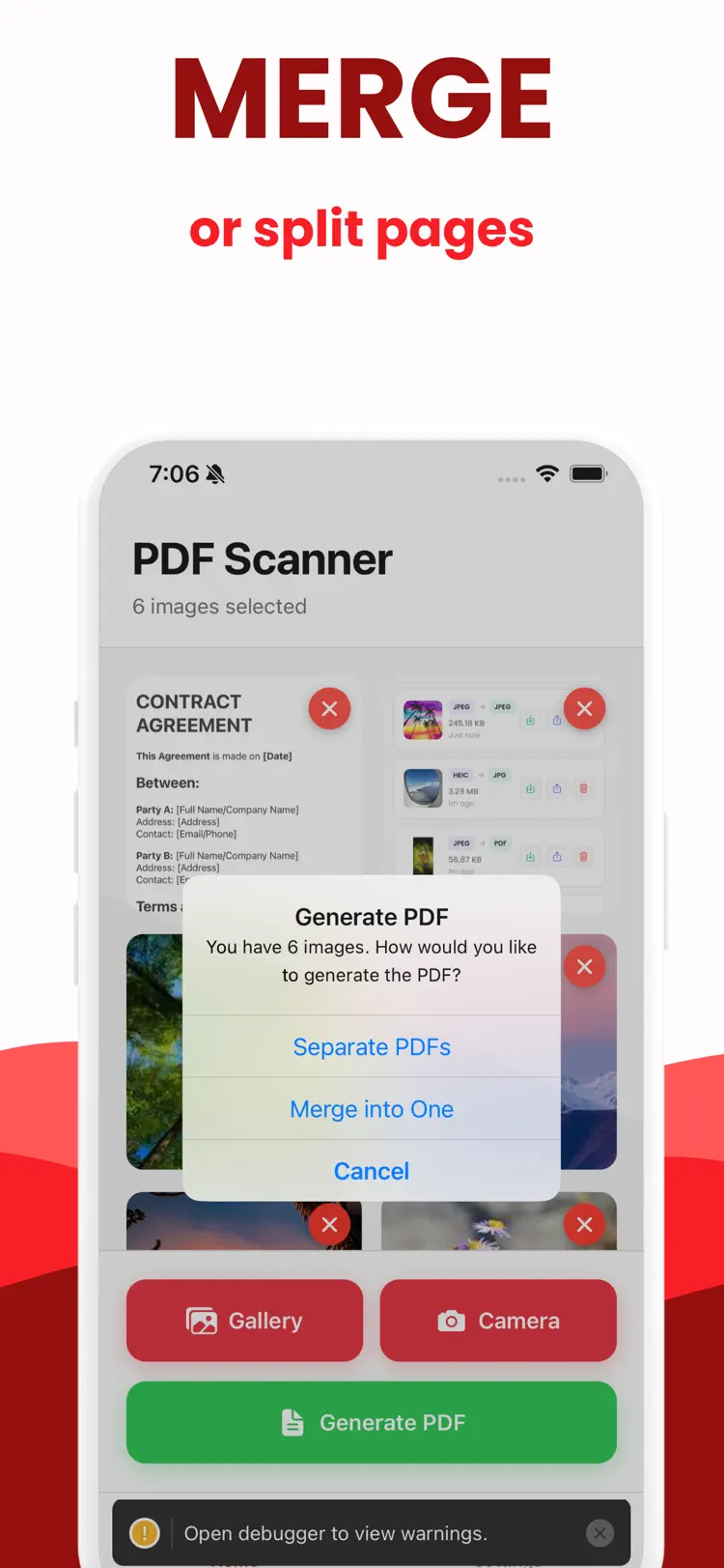 Scanner to PDF: Convert to PDF saved results and sharing options