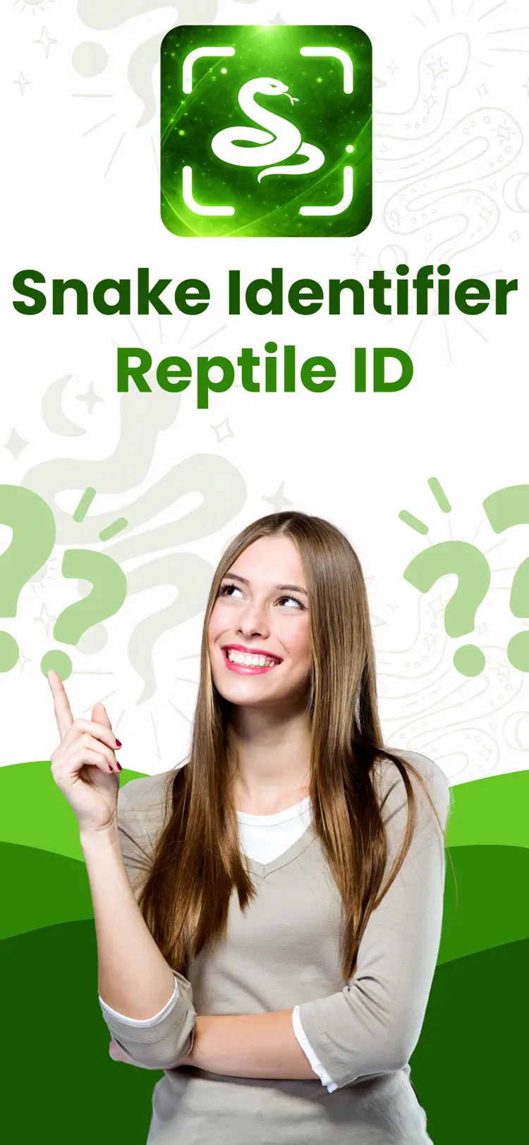 Snake Identifier + Reptile ID iPhone app screen for identify items and review useful details