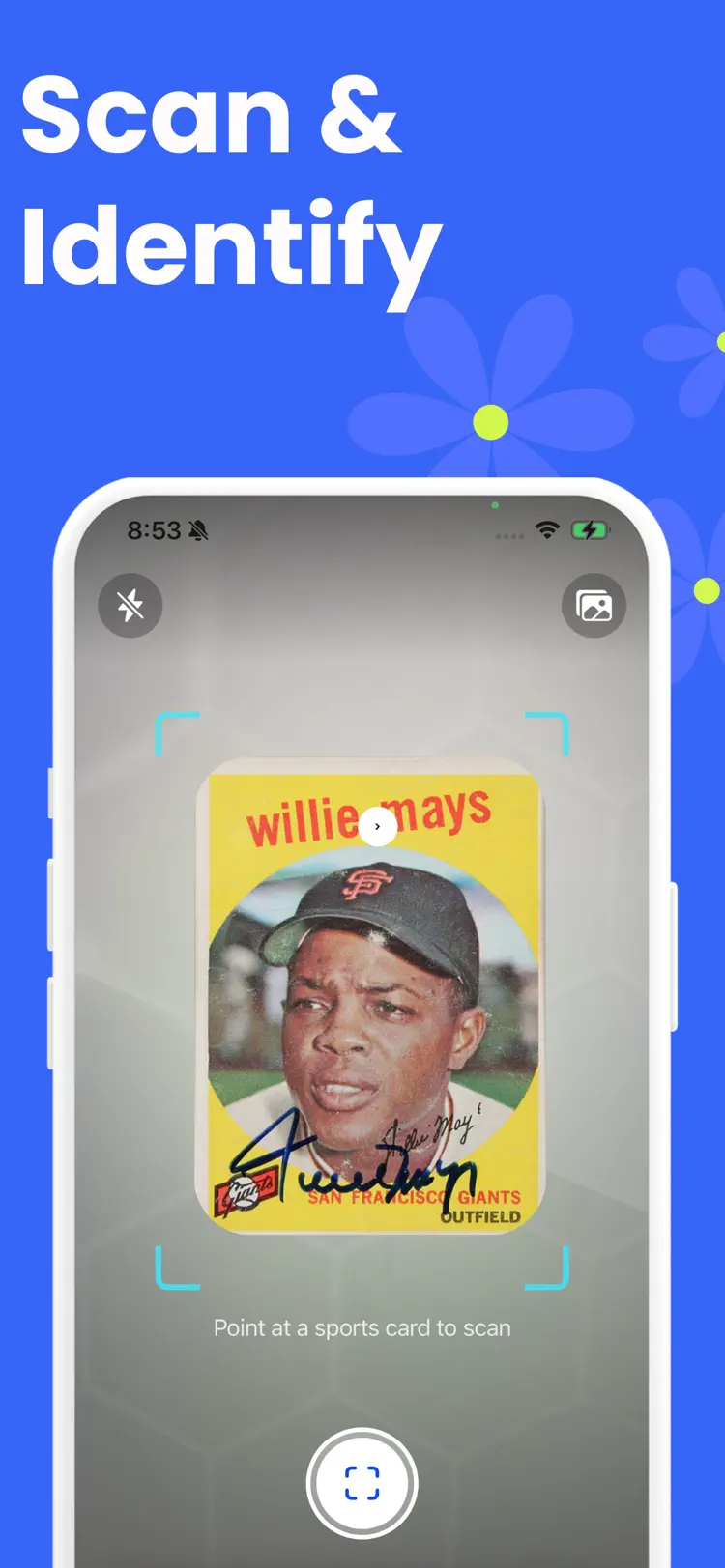 Sports Card Scanner: Value main tools and options on iPhone