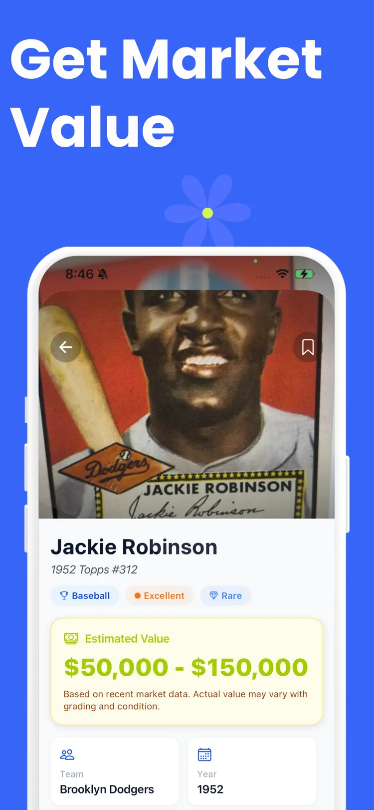 Sports Card Scanner: Value workflow and result preview
